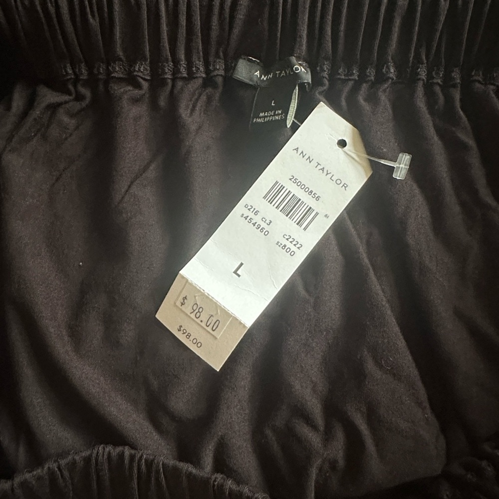 Ann Taylor Black Off the Shoulders Smocked Jersey Dress Large NWT - Picture 6 of 8
